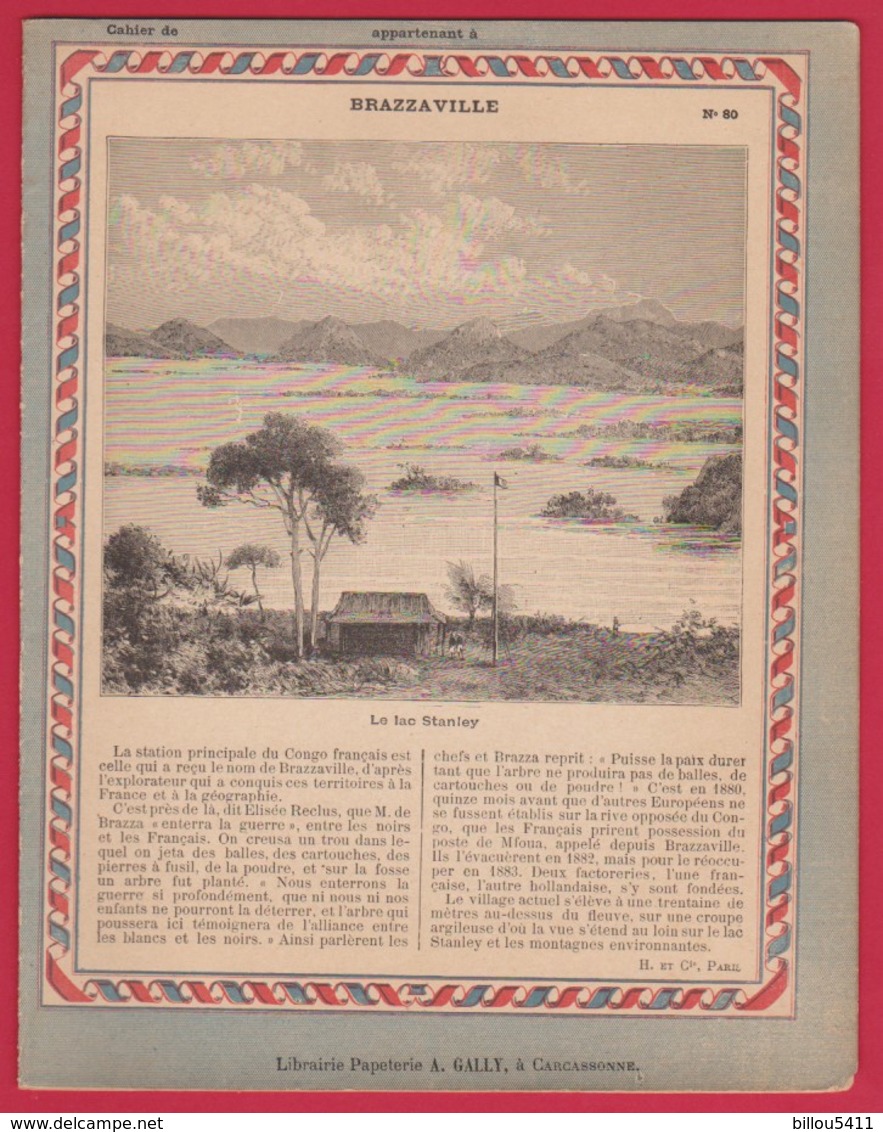 Protége Cahier Ancien La France Coloniale .BRAZZAVILLE ( Le Lac Stanley ) ;LIBREVILLE Calle Sèche - Book Covers