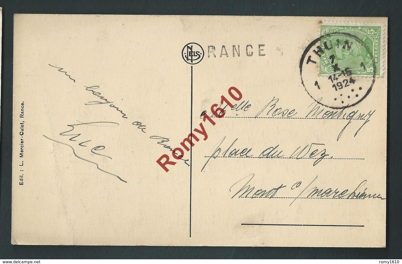 RANCE. (Sivry-Rance) Le Bas Du Village.Voyagée En 1924, Griffe Rance Au Dos. 2 Scans - Sivry-Rance