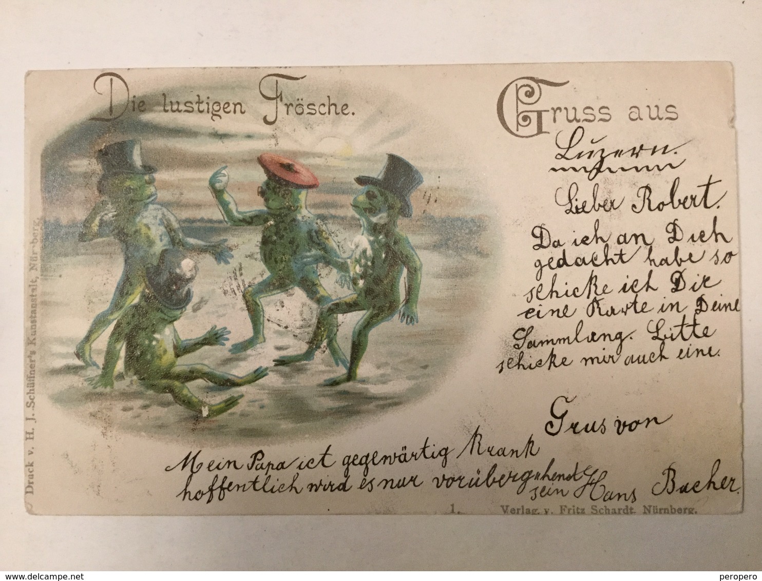 AK  FROG  FROGS  FROSCHE   LA GRENOUILLE  LITHO  1898. - Sonstige & Ohne Zuordnung