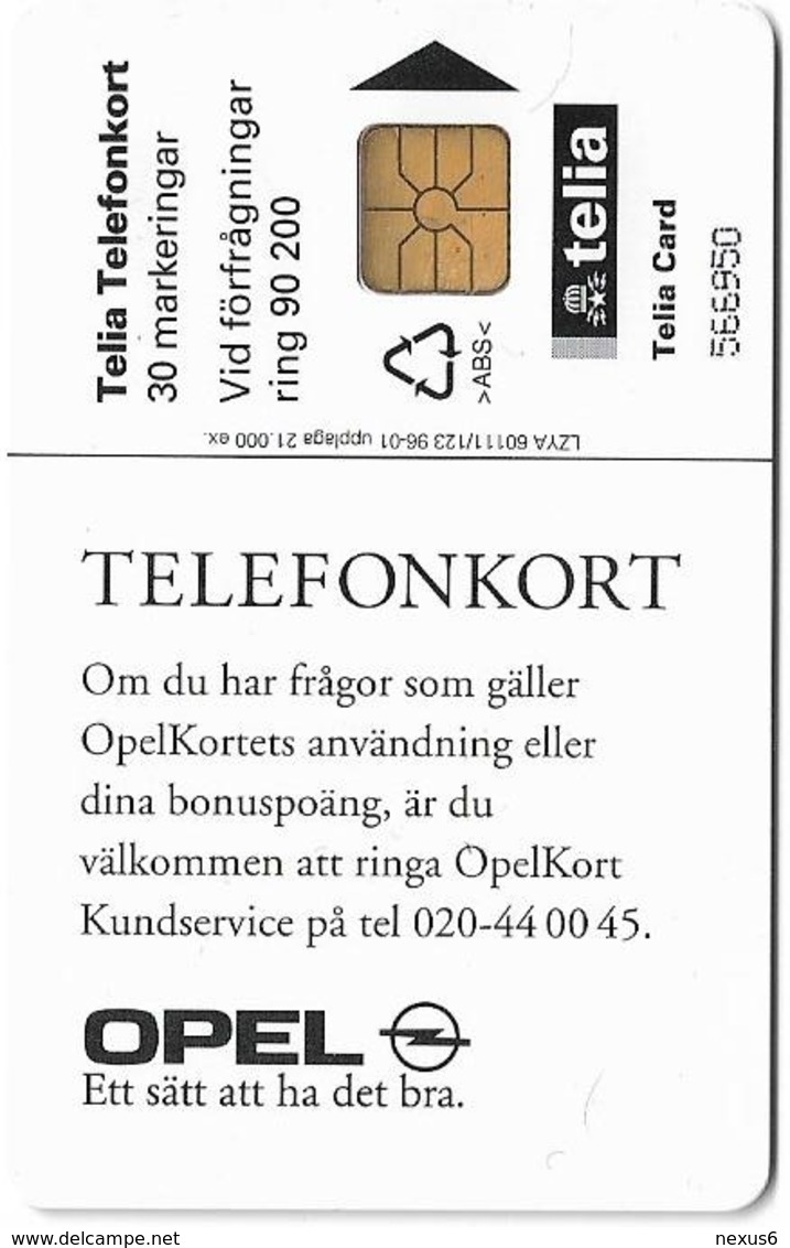 Sweden - Telia - Opel 020-440045 - 30U, 01.1996, 21.000ex, Mint (check Photos!) - Svezia