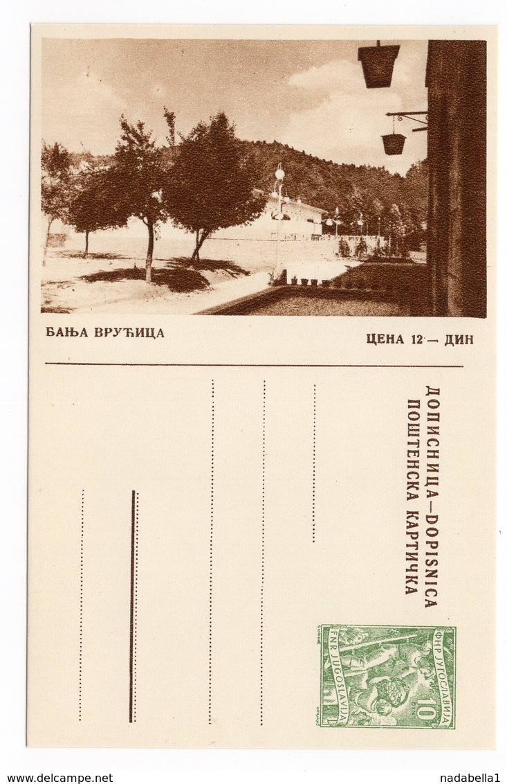 1956,YUGOSLAVIA, BANJA VRUCICA, SPA, BOSNIA, 10 DINARA, ILLUSTRATED STATIONERY CARD, MINT - Entiers Postaux