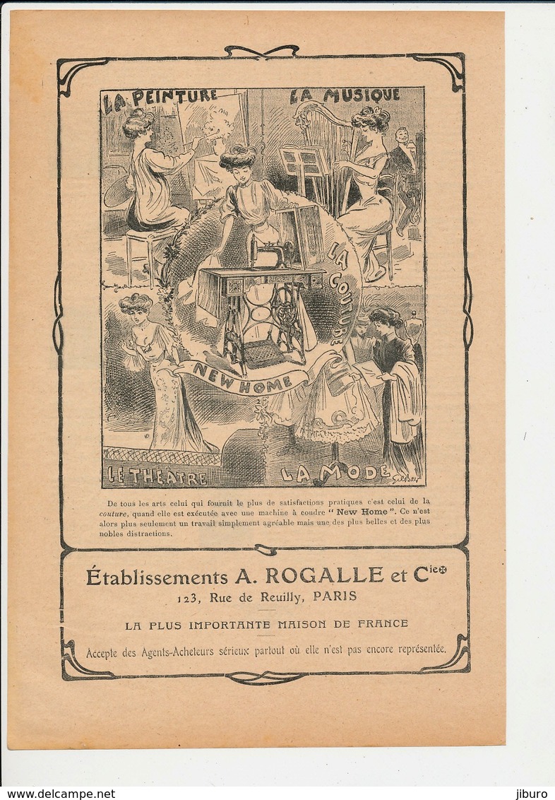 Presse 1908 2 Publicités Machine à Coudre New Home Ballon Montgolfière Couture Couturière Métier 223CH16 - Non Classés