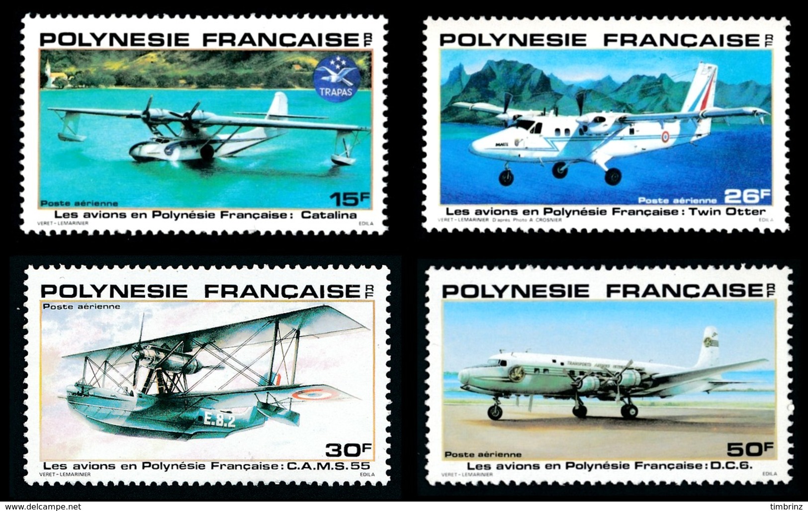 POLYNESIE 1980 - Yv. PA 156 157 158 Et 159 **   Cote= 5,50 EUR - Avions En Polynésie (4 Val,)  ..Réf.POL23681 - Unused Stamps