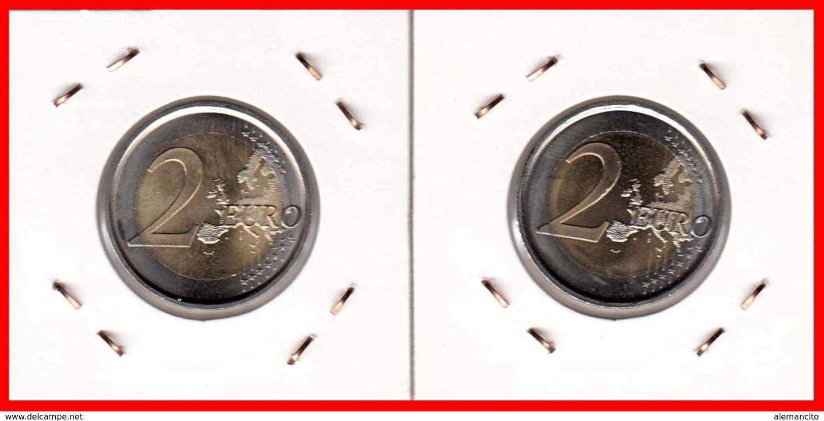 ESPAÑA  ( EUROPA ) 2 MONEDAS AÑO 2014 DE 2.00  EURO SIN CIRCULAR UNA CONMEMORATIVA PARQUE GUELL  ( GAUDI ) - España