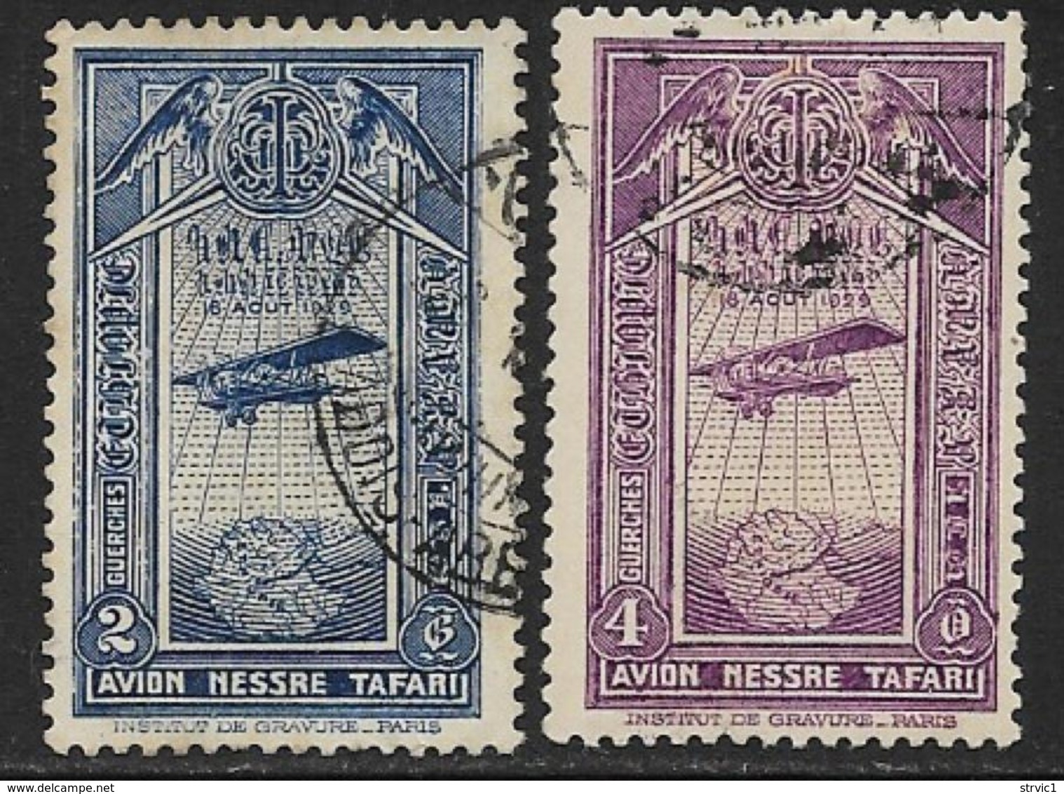 Ethiopia Scott # C12-3 Used Airplane And Map, 1931 - Ethiopia