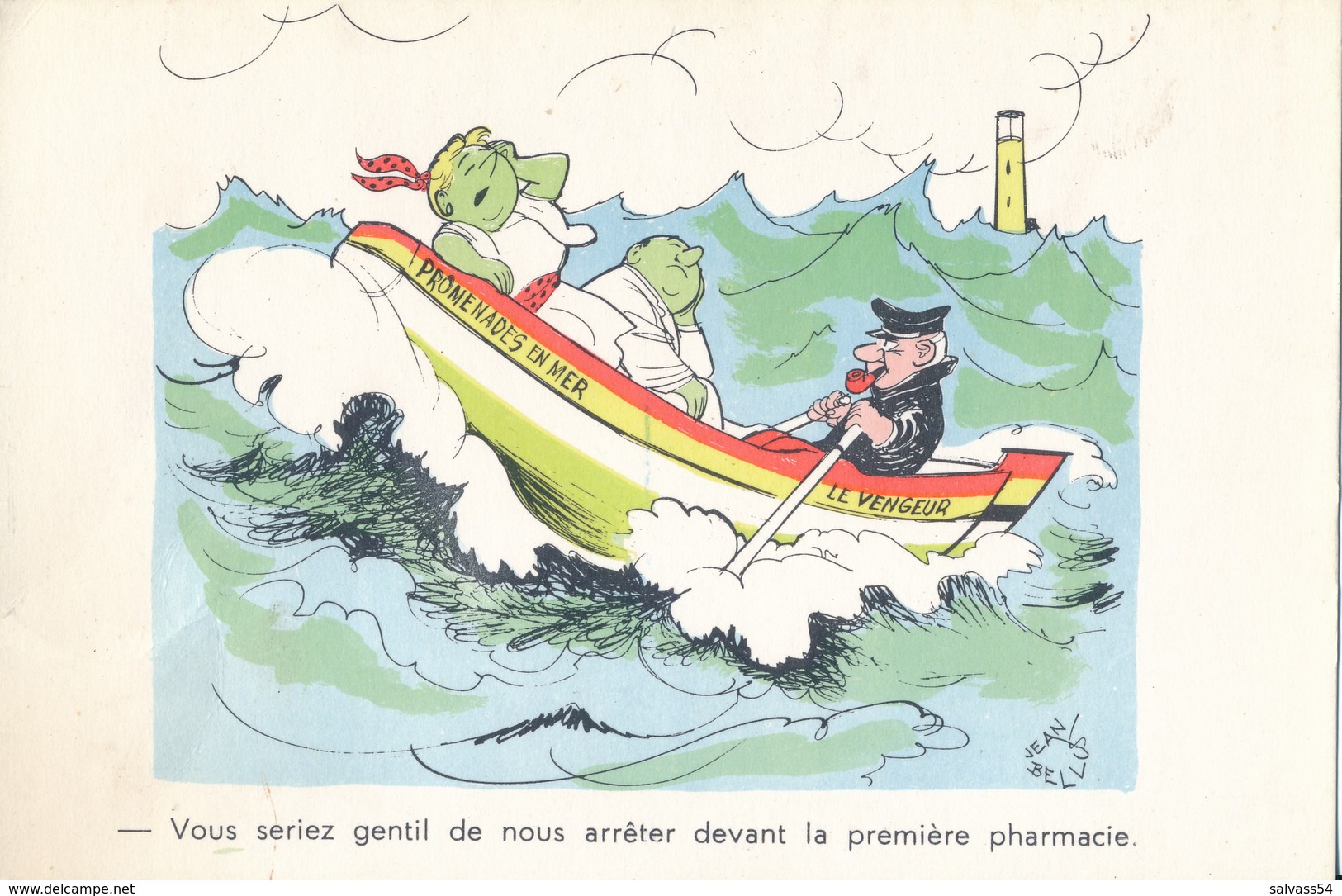 HUMOUR : Illustrateur JEAN BELLUS - Promenades En Mer - Humour
