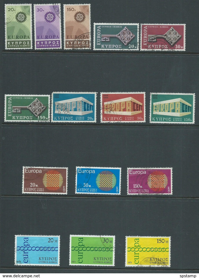 Cyprus 1967 - 1971 The 5 Europa Sets FU - Used Stamps