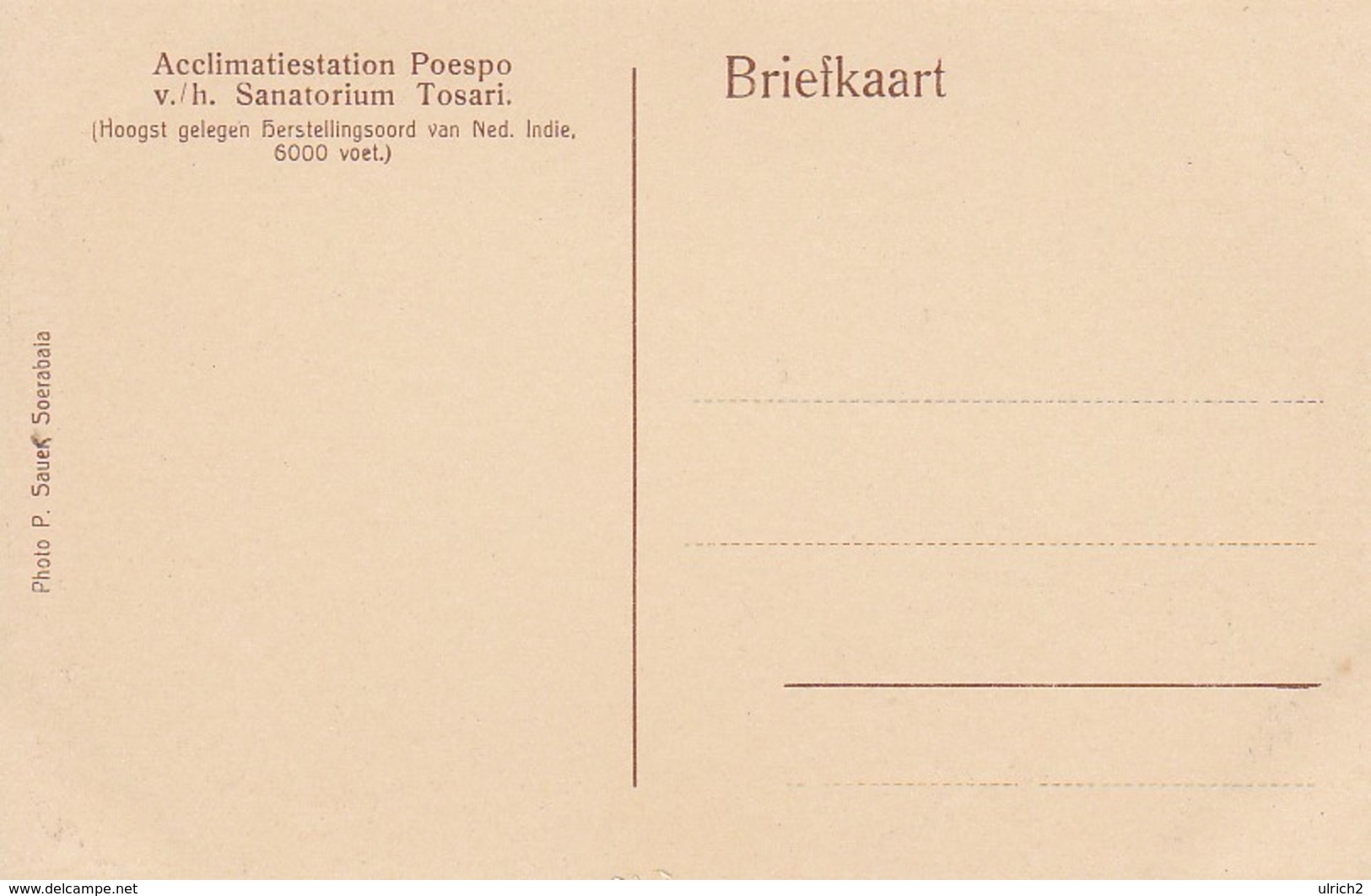 PC Ned. Indie - Acclimatiestation Poespo V./h. Sanatorium Tosari (40417) - Indonesia
