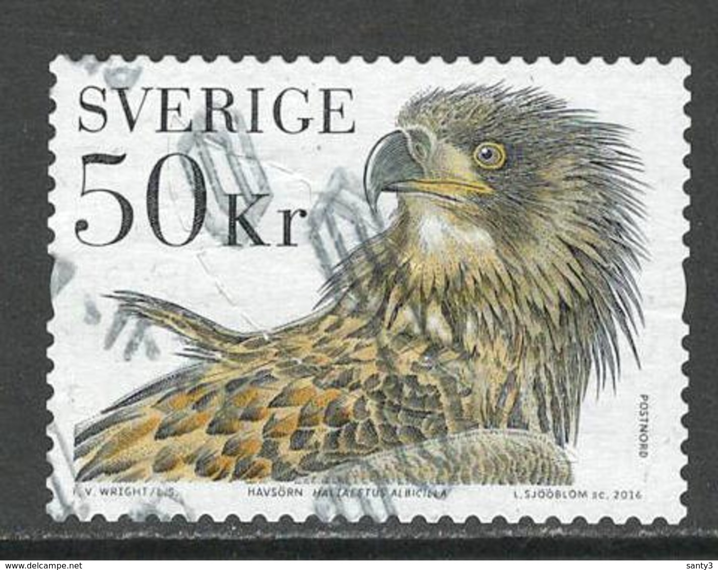 Zweden, Yv 3065 Jaar 2016, Hoge Waarde, Roofvogels,  Gestempeld, Zie Scan - Oblitérés