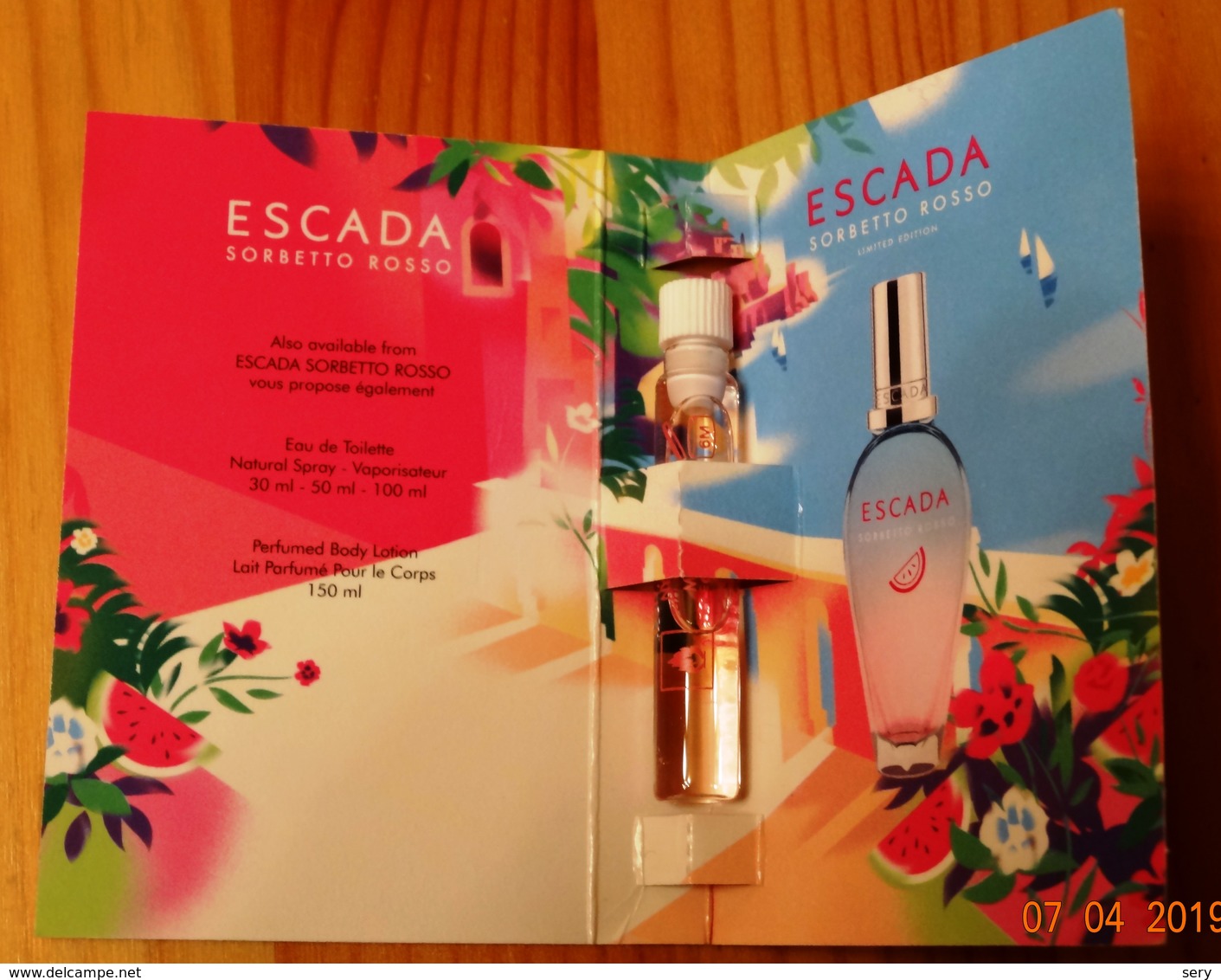 Escada Sorbetto Rosso Eau De Tiolette  NEW - Miniatures Womens' Fragrances (without Box)