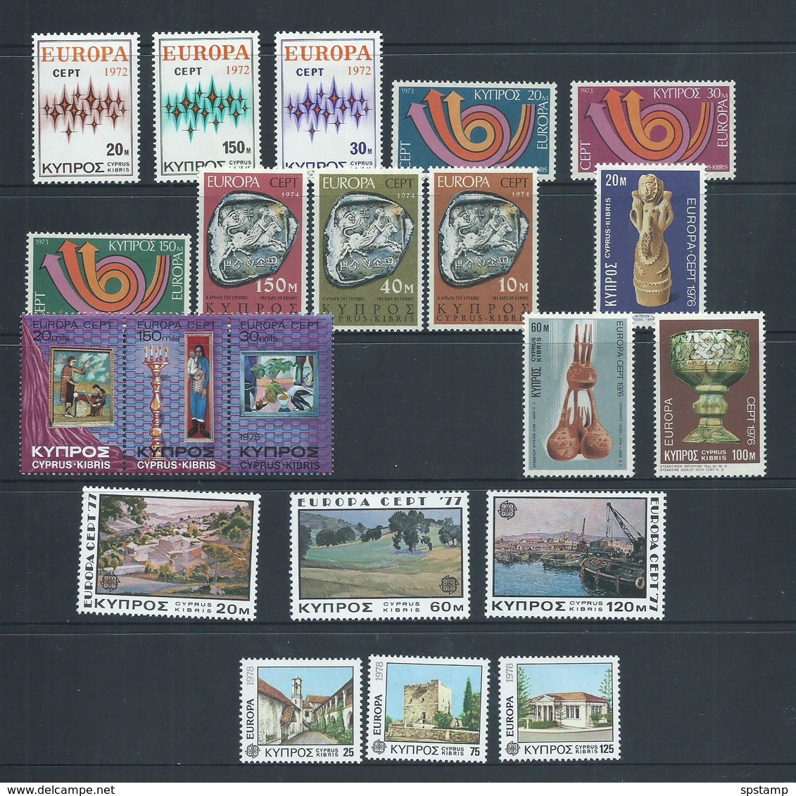 Cyprus 1972 - 1991 19 Different Europa Complete Sets MLH Or FU - Unused Stamps