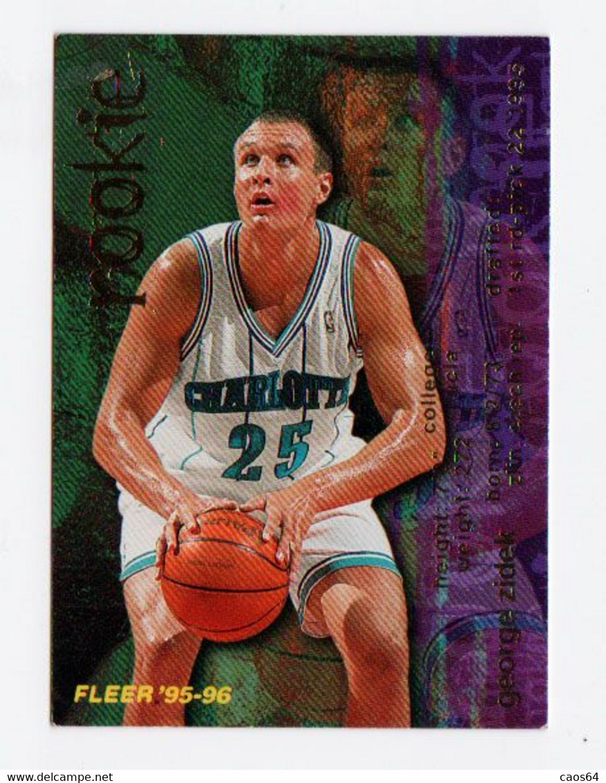 GEORGE ZIDEK ROOKIE   CARDS NBA FLEER 1996 N. 388 - Altri & Non Classificati