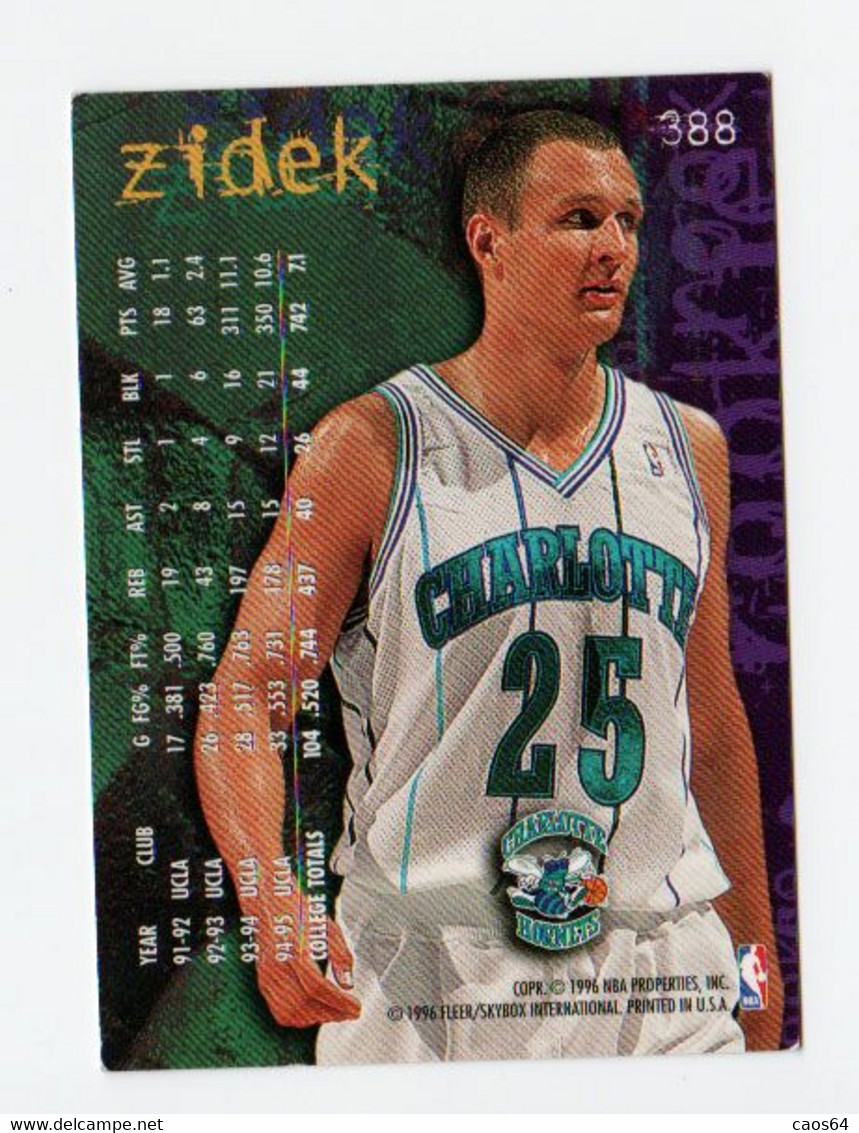 GEORGE ZIDEK ROOKIE   CARDS NBA FLEER 1996 N. 388 - Altri & Non Classificati