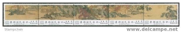 Taiwan 1986 Ancient Chinese Painting Stamps - Hermit Mount Stream River Boat - Unused Stamps