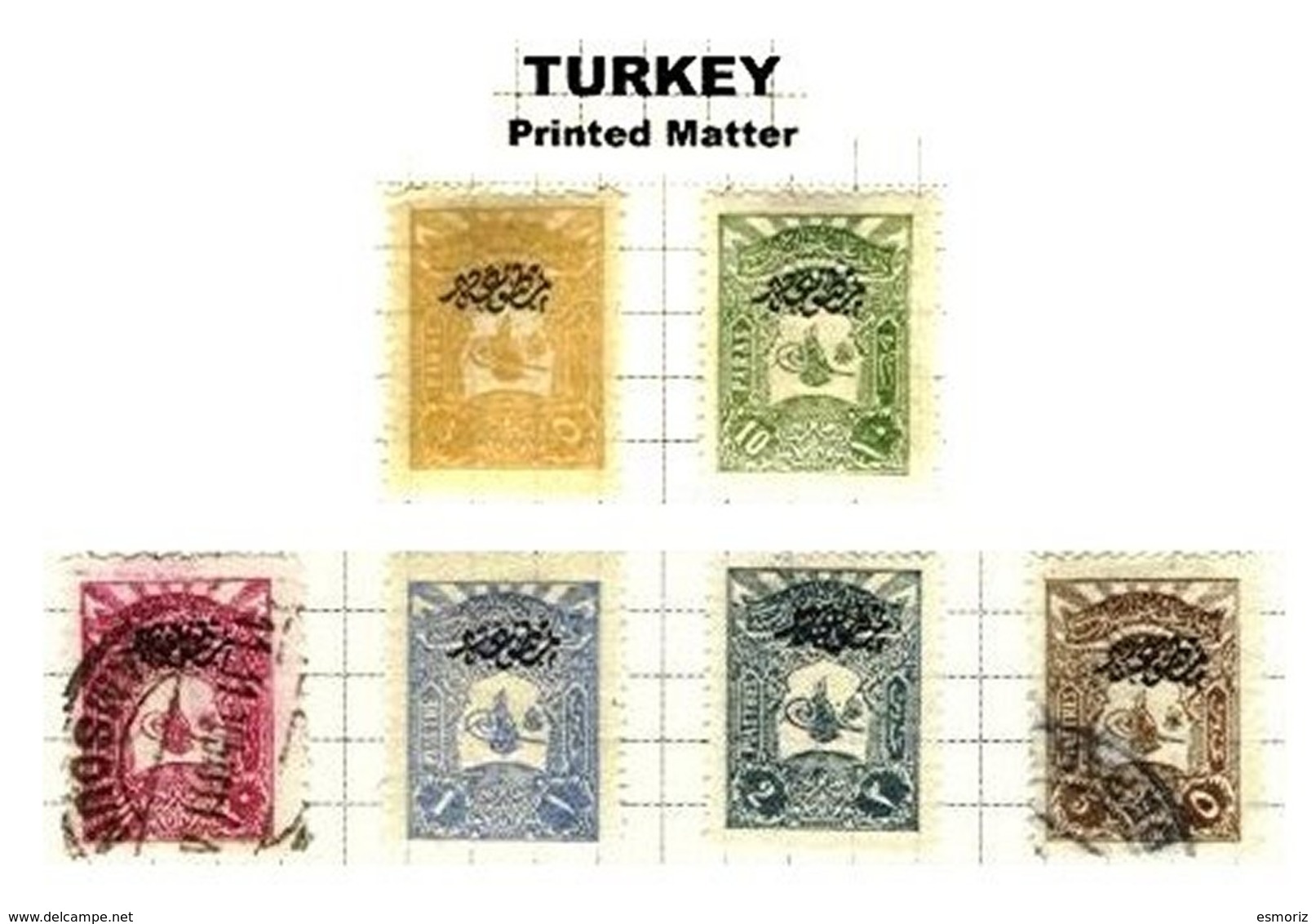 TURKEY, Discount Sale, Printed Matter, Yv 29/34, */o M/U, F/VF, Cat. &euro; 135 - Newspaper Stamps