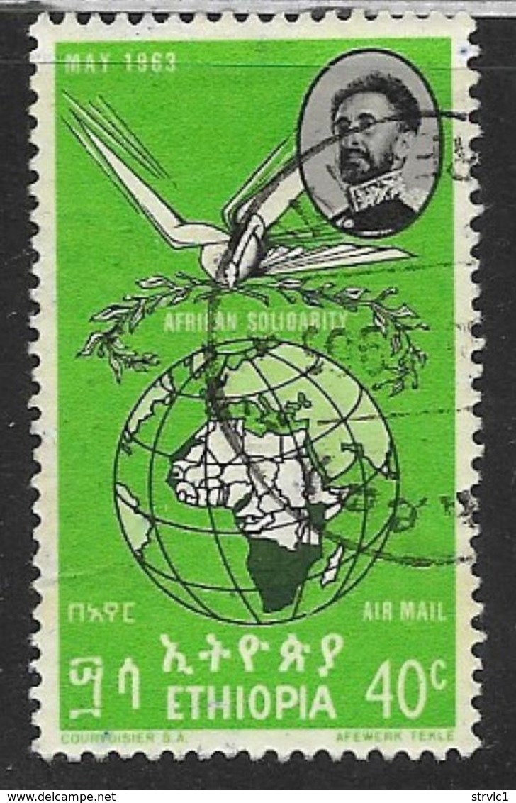 Ethiopia Scott #C75 Used Map, Globe, 1963 - Ethiopië