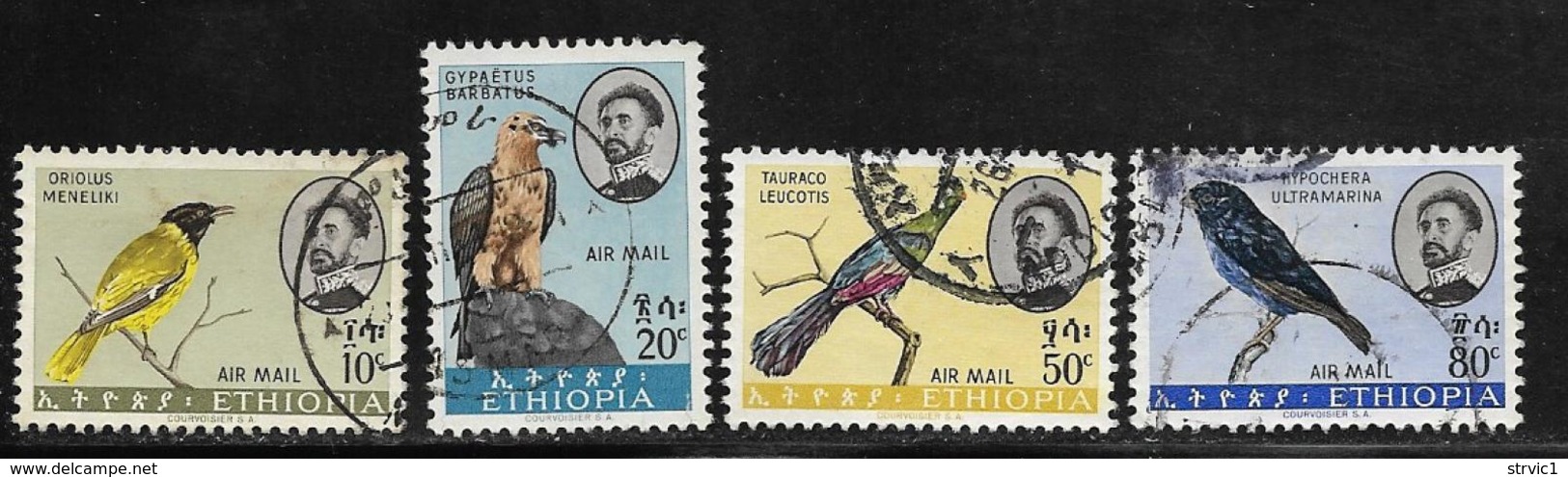 Ethiopia Scott #C77,79-81 Used Birds, 1963, C79 In Photo Has Small Tear At Bottom, Sound Copy Added To Lot - Ethiopia