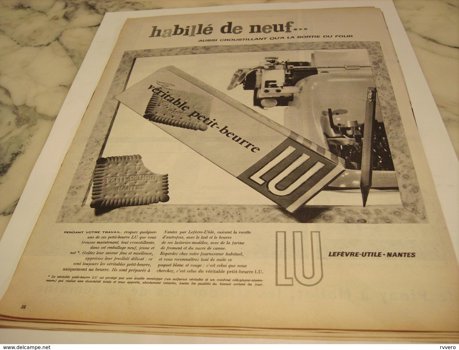 ANCIENNE PUBLICITE HABILLE DE NEUF  BISCUIT PETIT BEURRE  LU 1958 - Affiches