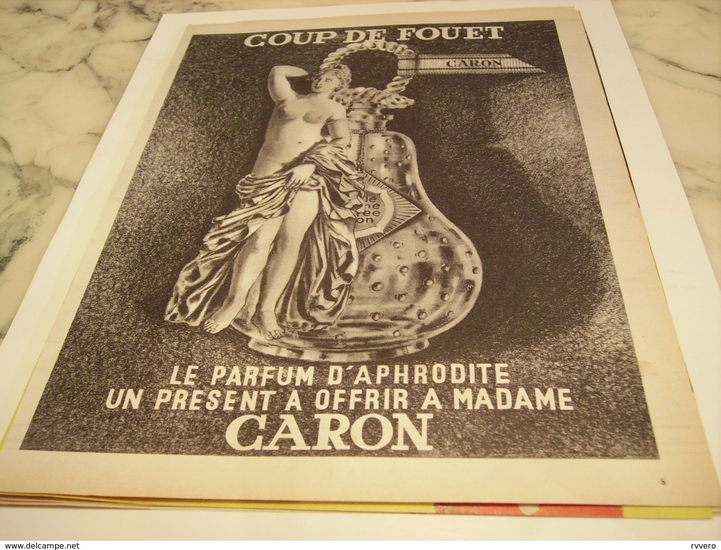 ANCIENNE PUBLICITE PARFUM COUP DE FOUET DE CARON 1958 - Affiches