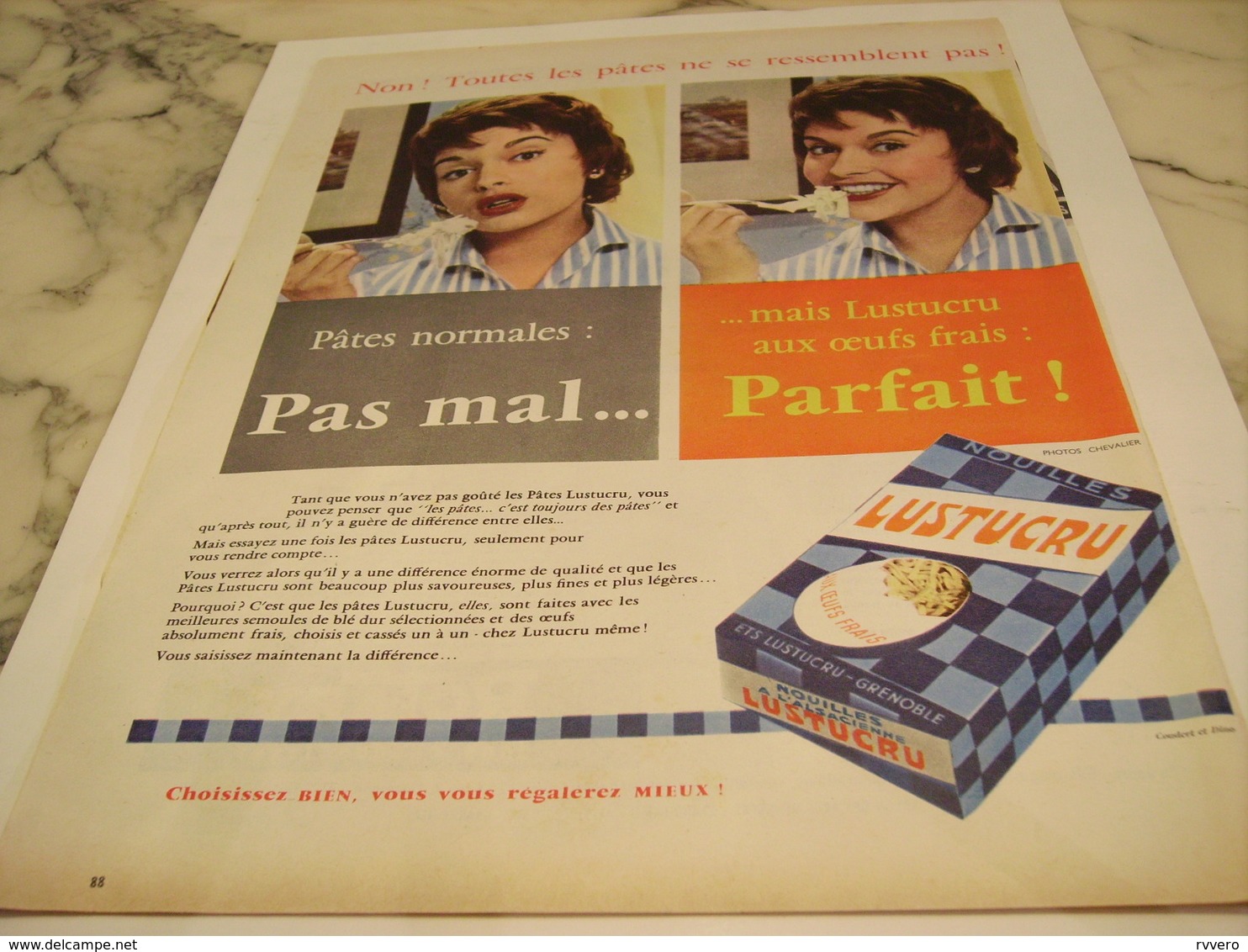 ANCIENNE PUBLICITE NE SE RESSEMBLE PAS PATE  LUSTUCRU 1958 - Autres & Non Classés