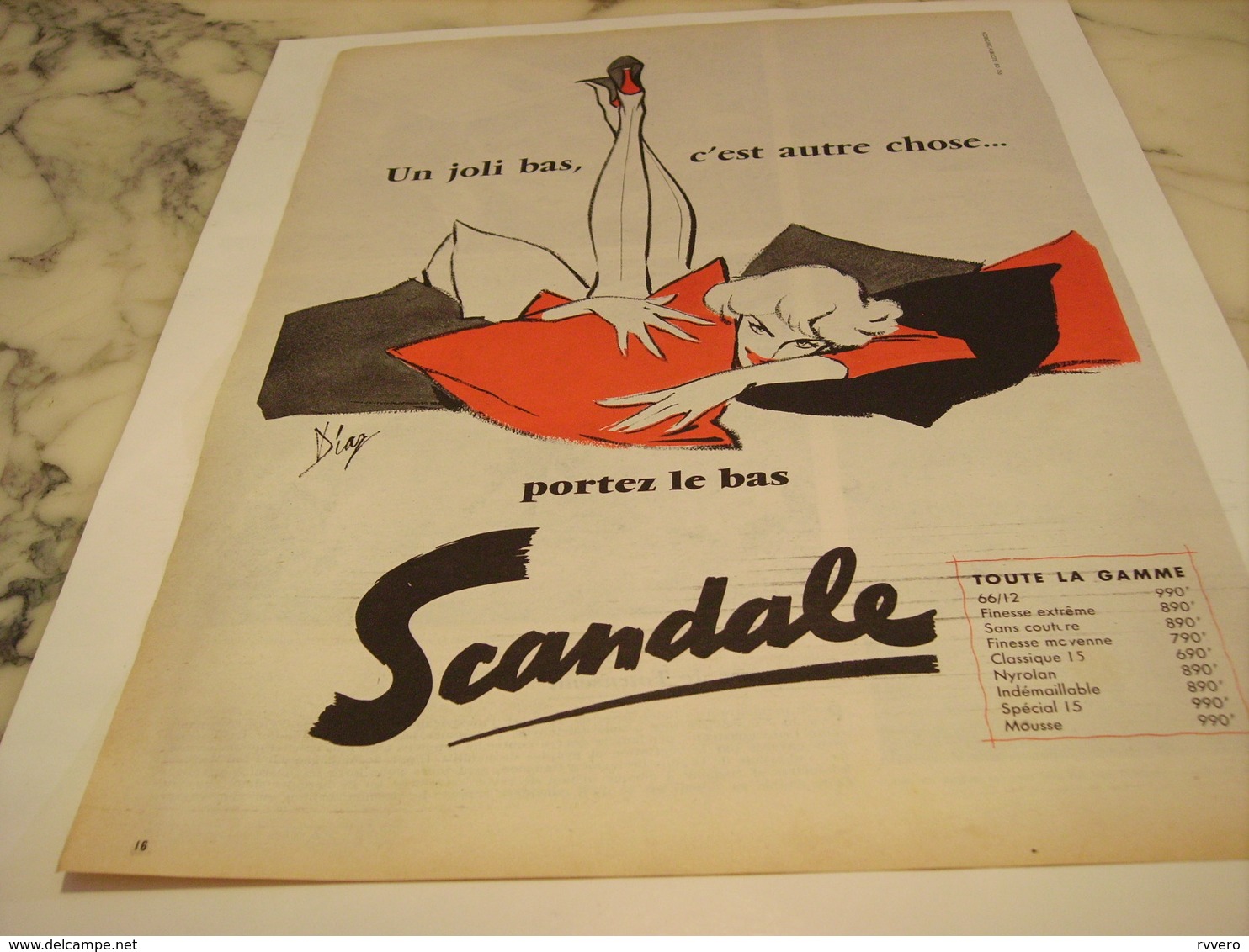 ANCIENNE  PUBLICITE UN JOLIS BAS C EST AUTRE CHOSE SCANDALE  1958 - Other & Unclassified