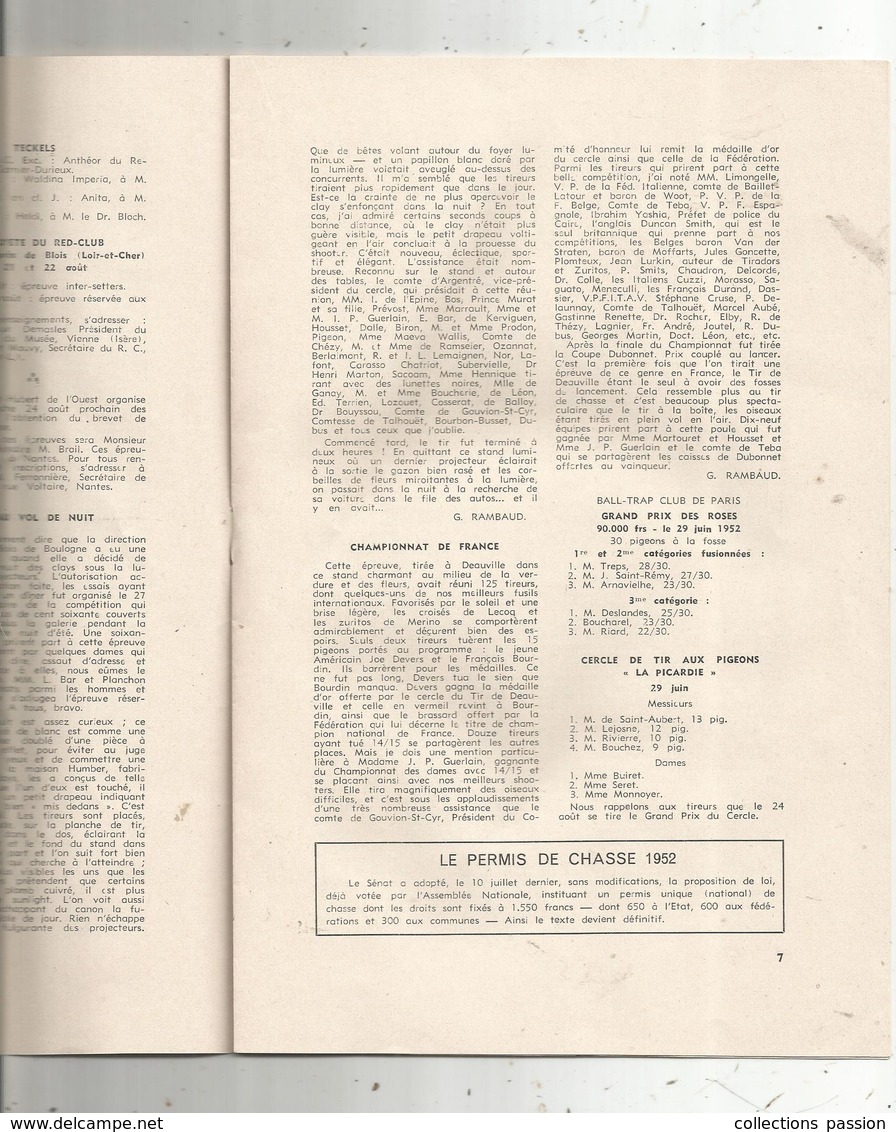 L'informateur De La CHASSE Et De La PÊCHE , 1952, 16 Pages  ,6 Scans , Frais Fr :3.15 E - Caccia/Pesca