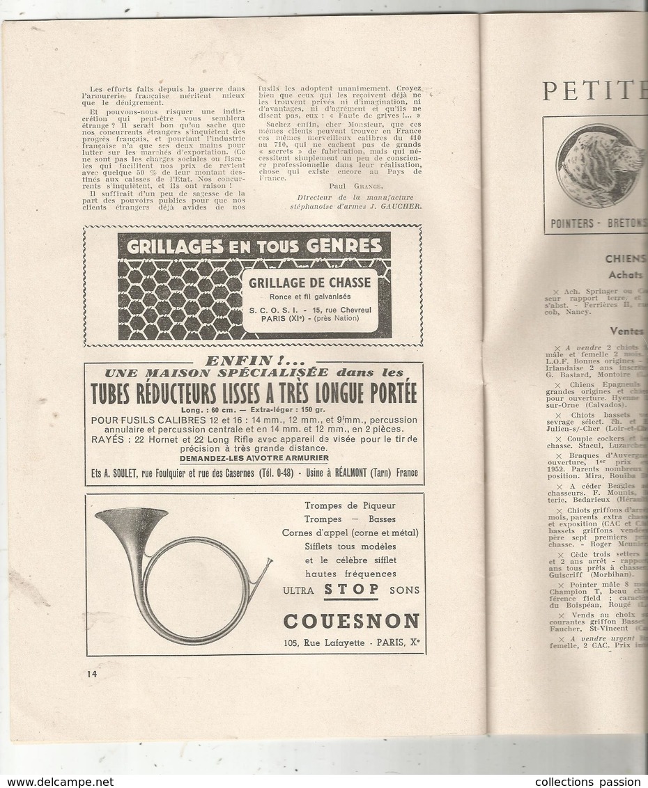 L'informateur De La CHASSE Et De La PÊCHE , 1952, 16 Pages  ,6 Scans , Frais Fr :3.15 E - Jacht/vissen