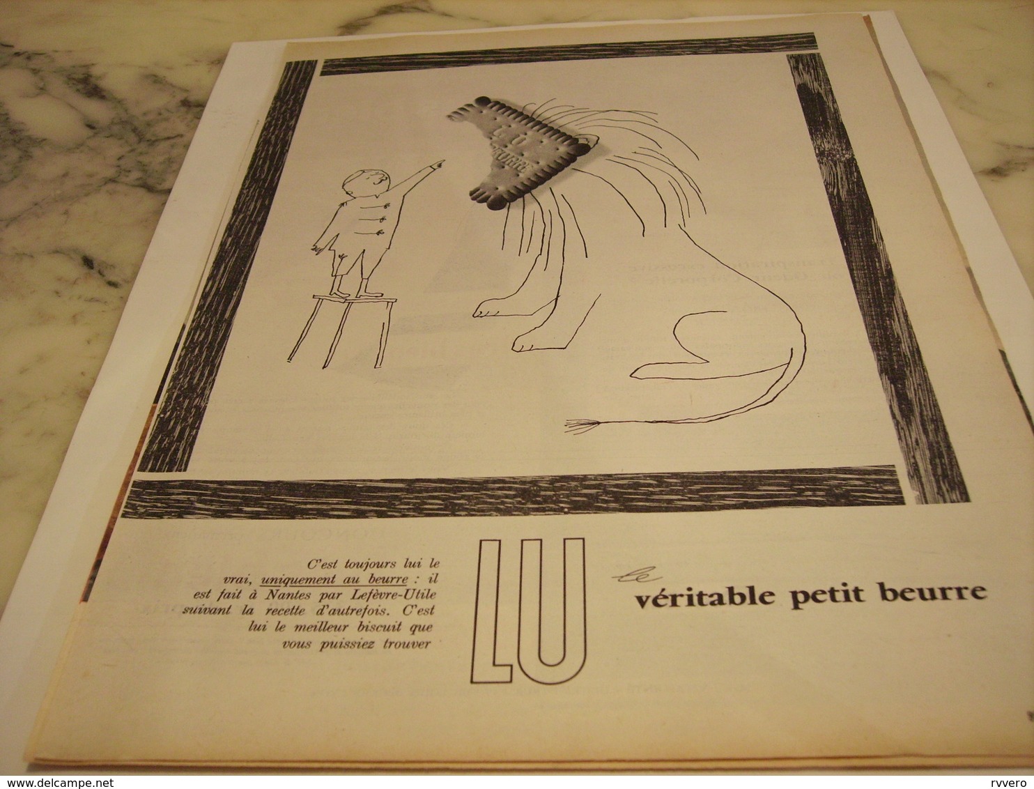 ANCIENNE PUBLICITE VERITABLE  PETIT BEURRE  LU 1958 - Affiches
