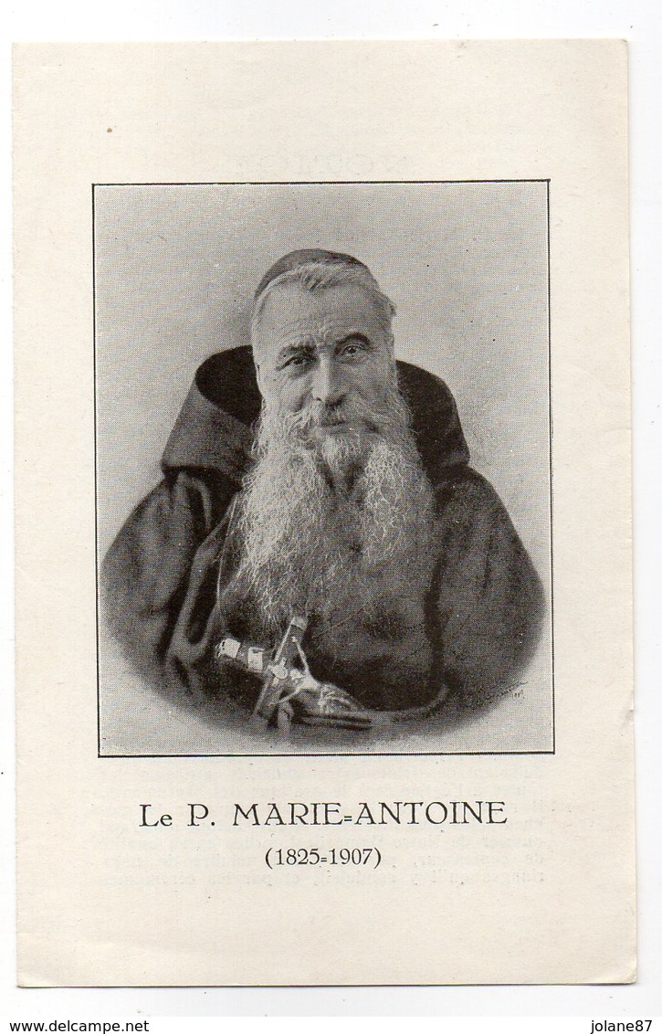 CARTE A VOLET      PERE MARIE ANTOINE  (LEON CLERGUE)     PRIERE POUR DEMANDER SA GLORIFICATION 1927 - Religione & Esoterismo