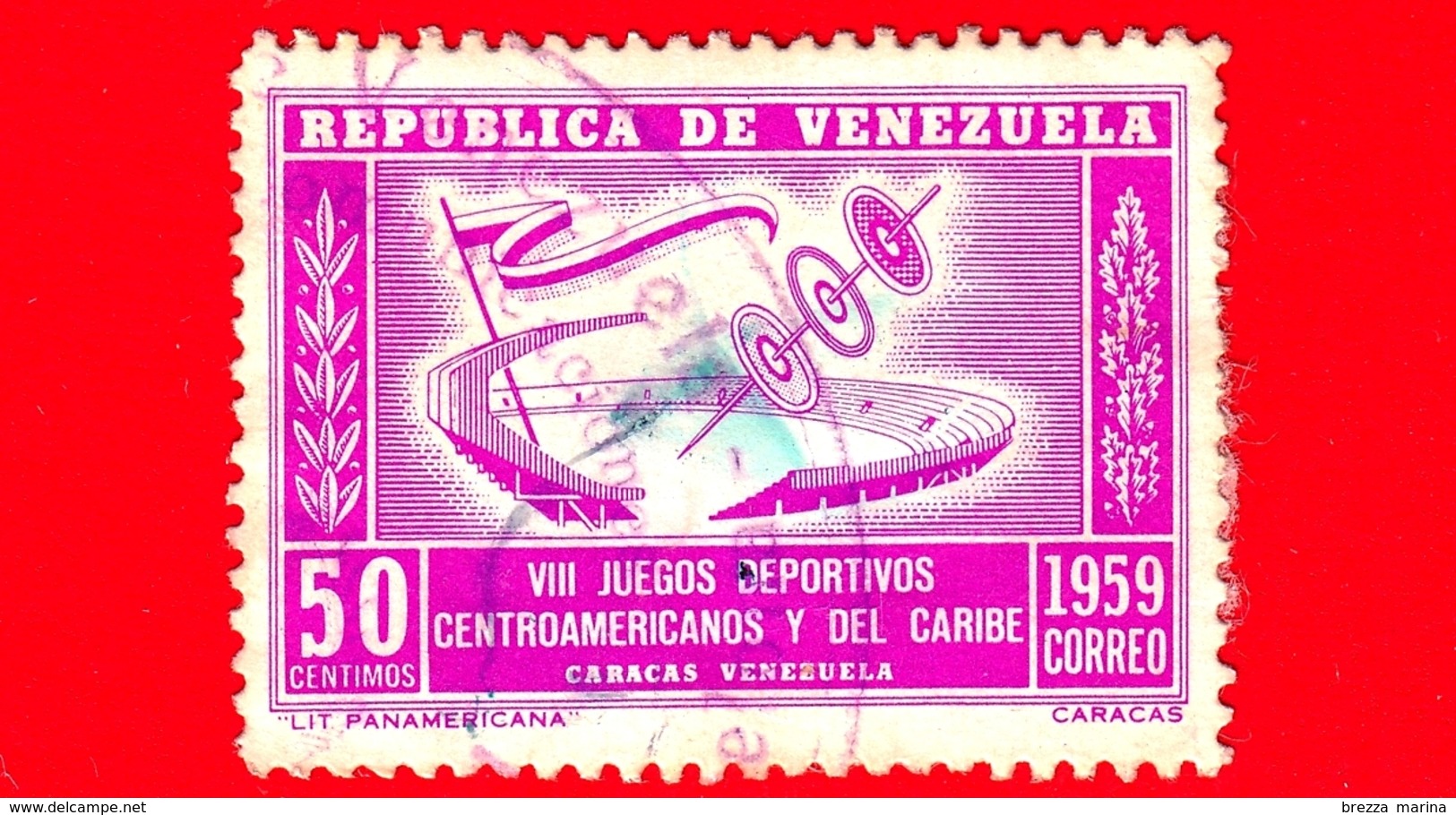 VENEZUELA - Usato - 1959 - VIII Giochi Dell'America Centrale E Caraibi - Games - 50 - Venezuela