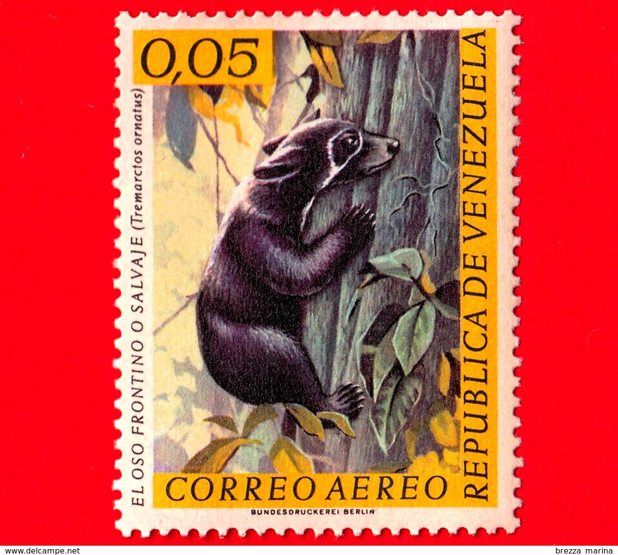 Nuovo - MH - VENEZUELA - 1963 - Fauna - Animali - Orso - Bear - Tremarctos Ornatus - 0.05 - Venezuela