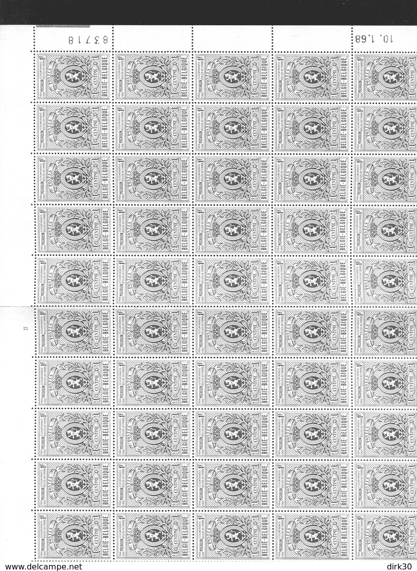 Belgie 1968 1447 Mechelen Zegeldrukkerij Stamp On Stampmalines Atelier Du Timbre Luppi Full Sheet MNH Plaatnummer II - Non Classés