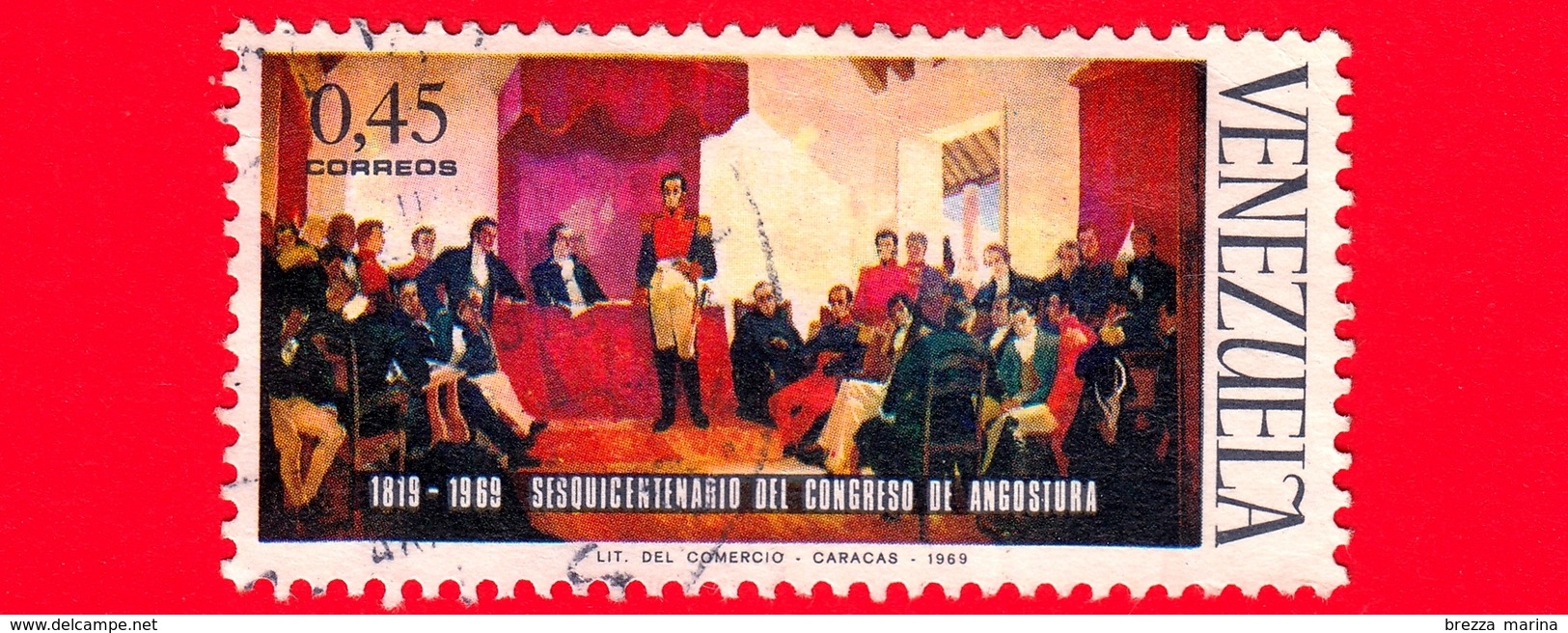 VENEZUELA - Usato - 1969 - 150 Anni Del Congresso Di Angostura - 0.45 - Venezuela