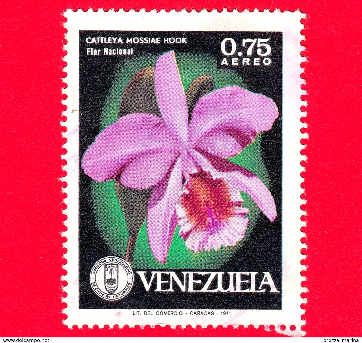 VENEZUELA - Usato - 1971 - Fiori - Orchidee - Cattleya Mossiae - 0.75 - P. Aerea - Venezuela