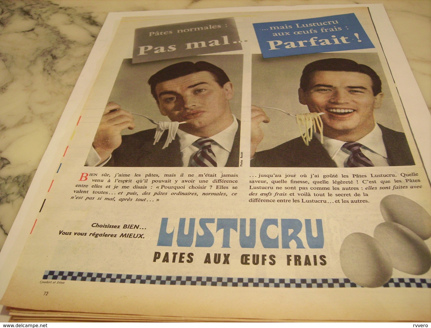 ANCIENNE PUBLICITE CHOISISSEZ BIEN PATE  LUSTUCRU 1958 - Affiches