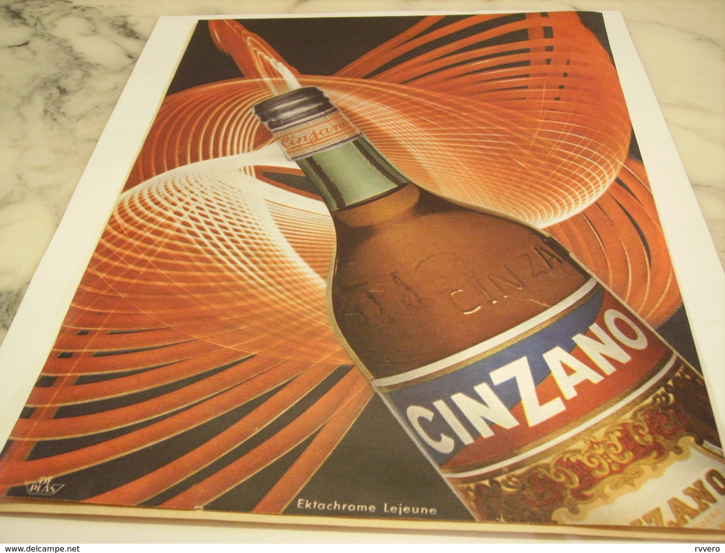 ANCIENNE PUBLICITE APERITIF   CINZANO 1958 - Alcools