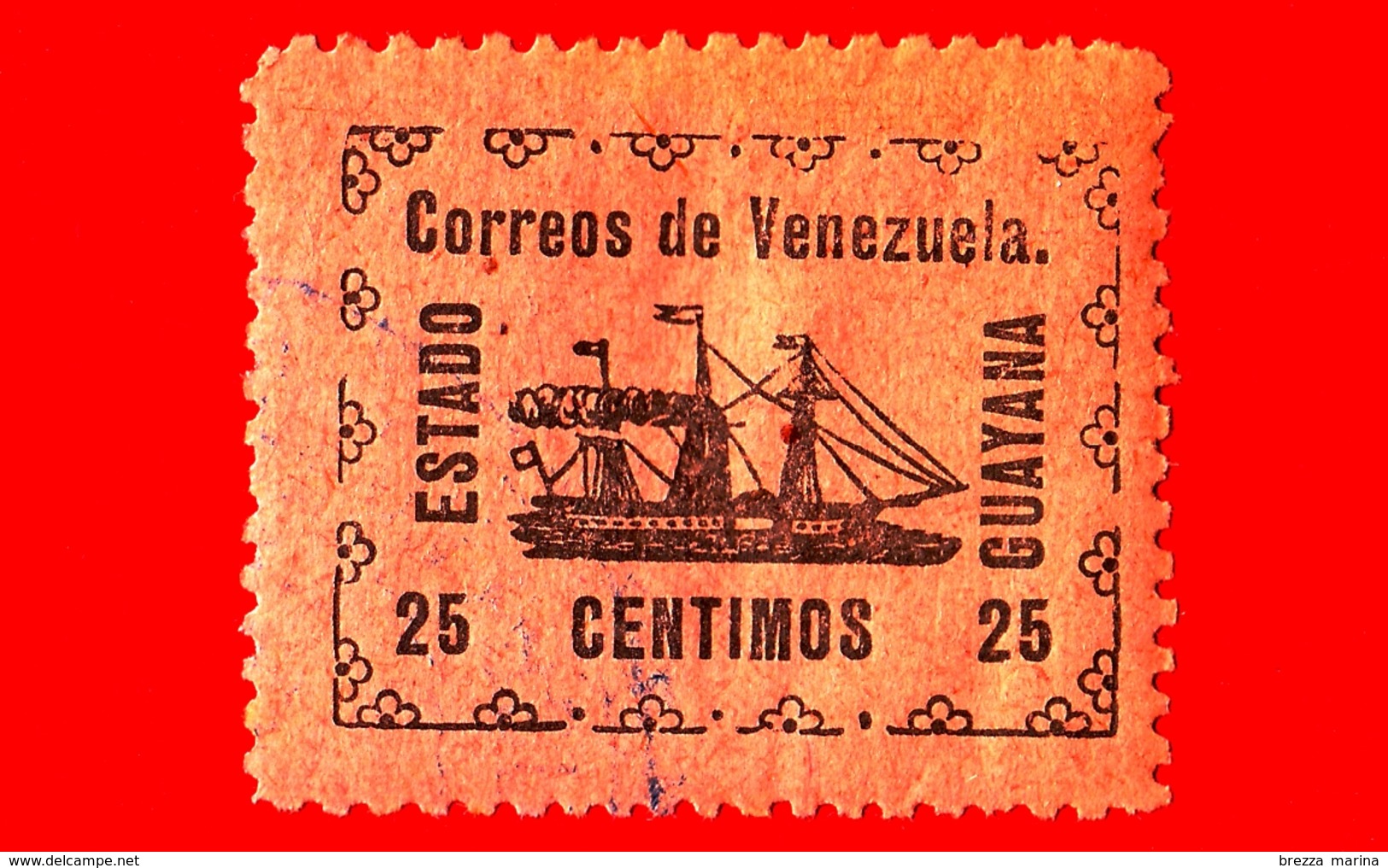 VENEZUELA - Usato - 1903 - Piroscafo Rivoluzionario 'Ban-Righ' - ESTADO GUAYANA - 25 - Venezuela