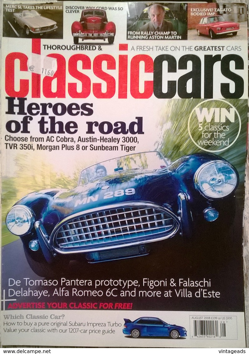 CA005 Autozeitschrift Classic Cars, August 2008, Englisch - Sports