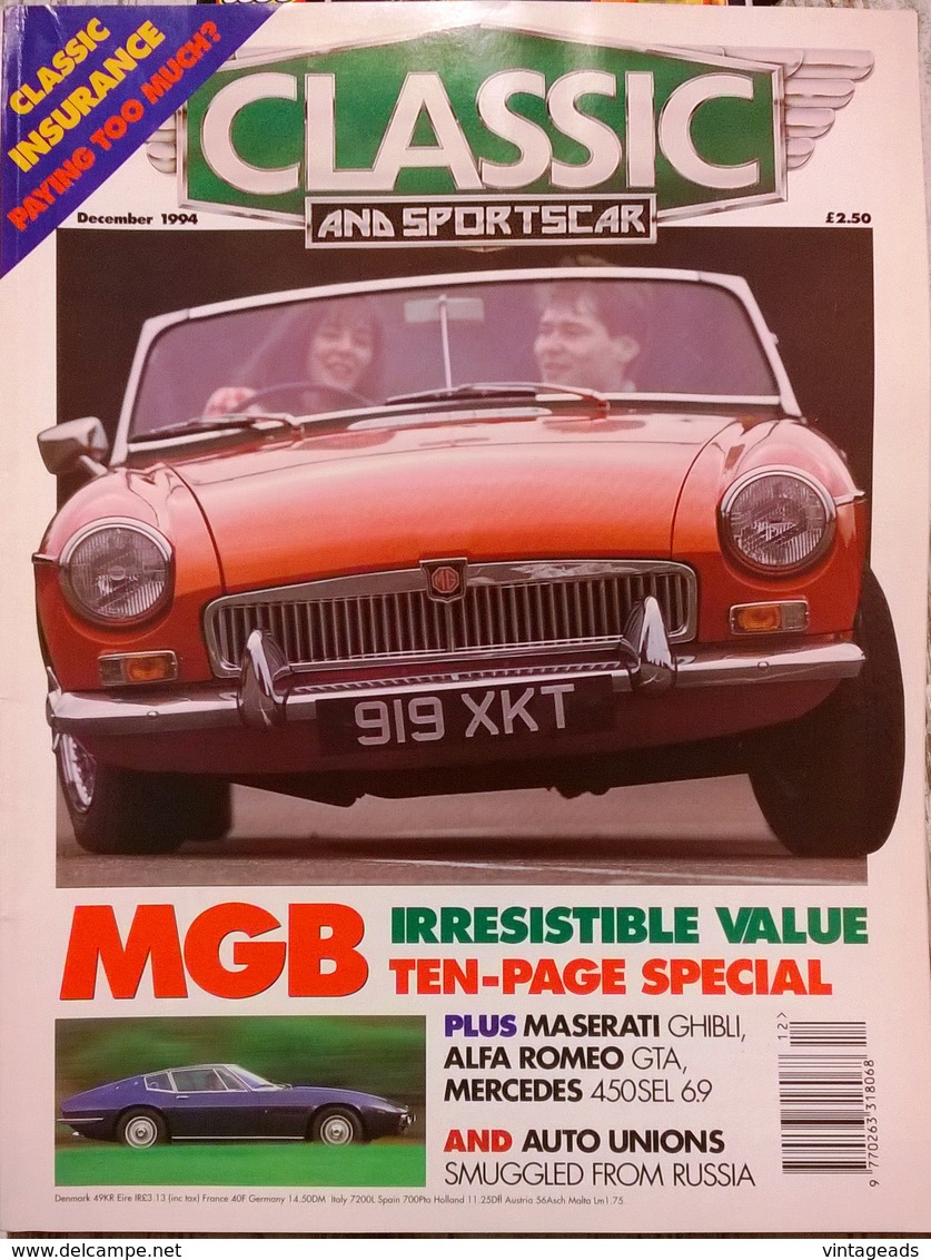 CA006 Autozeitschrift Classic And Sportscar, Ausg. Dezember 1994, Neuwertig - Sports