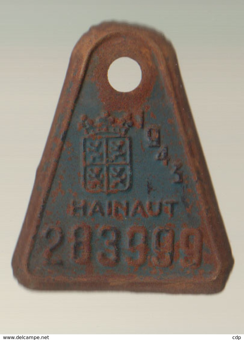 Plaque Vélo Hainaut 1943 - Autres & Non Classés