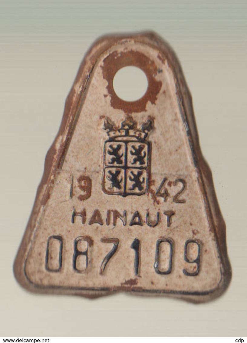 Plaque Vélo Hainaut 1942 - Autres & Non Classés
