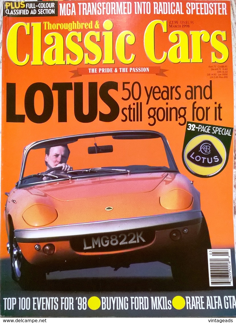 CA008 Autozeitschrift Classic Cars, März 1998, Englisch, Neuwertig - Sport