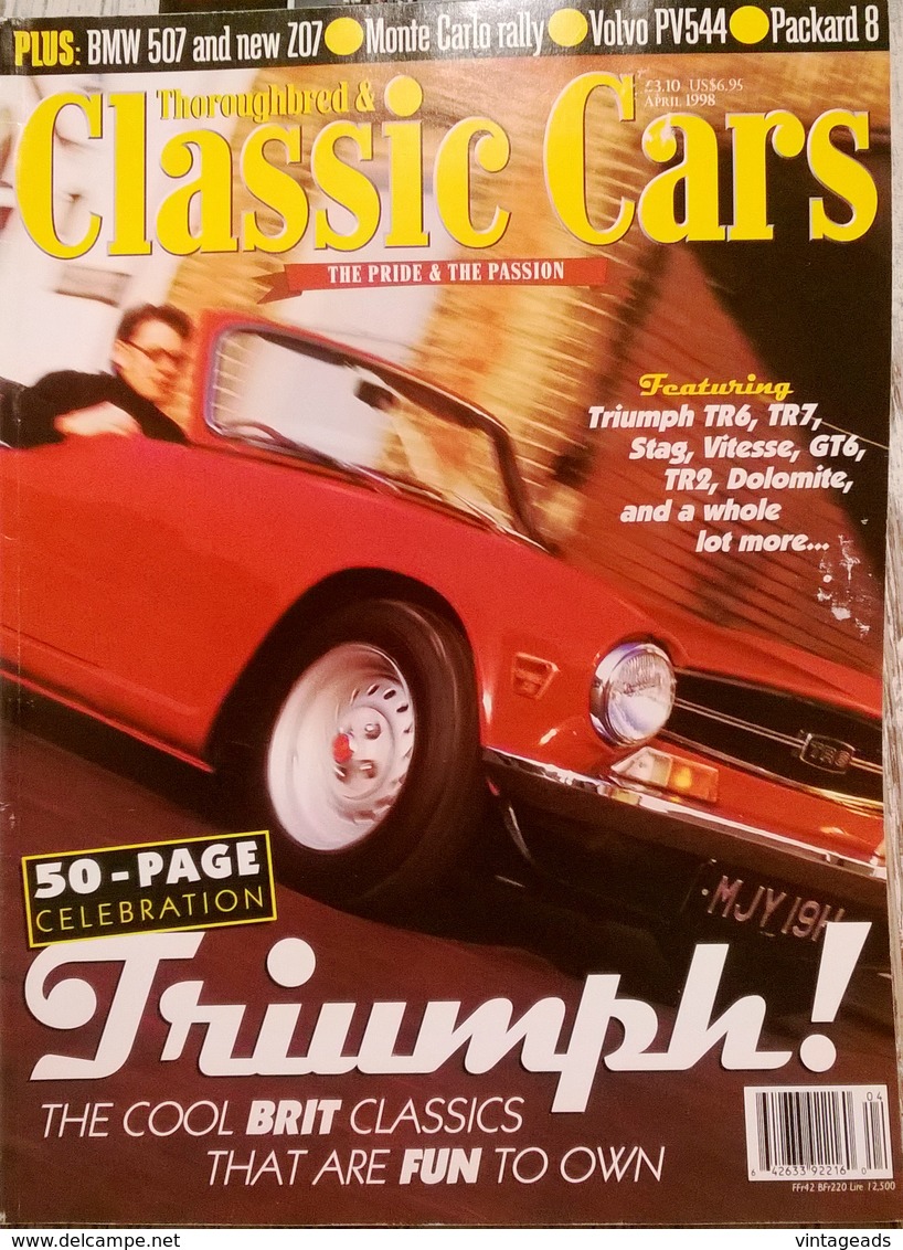 CA009 Autozeitschrift Classic Cars, April 1998, Englisch, Guter Zustand - Sports