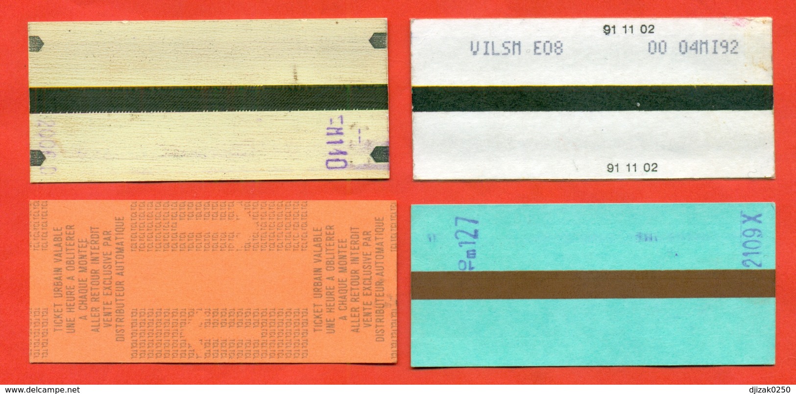 France 1991-92. City Paris. Lot Of 4 Tickets. - Europe