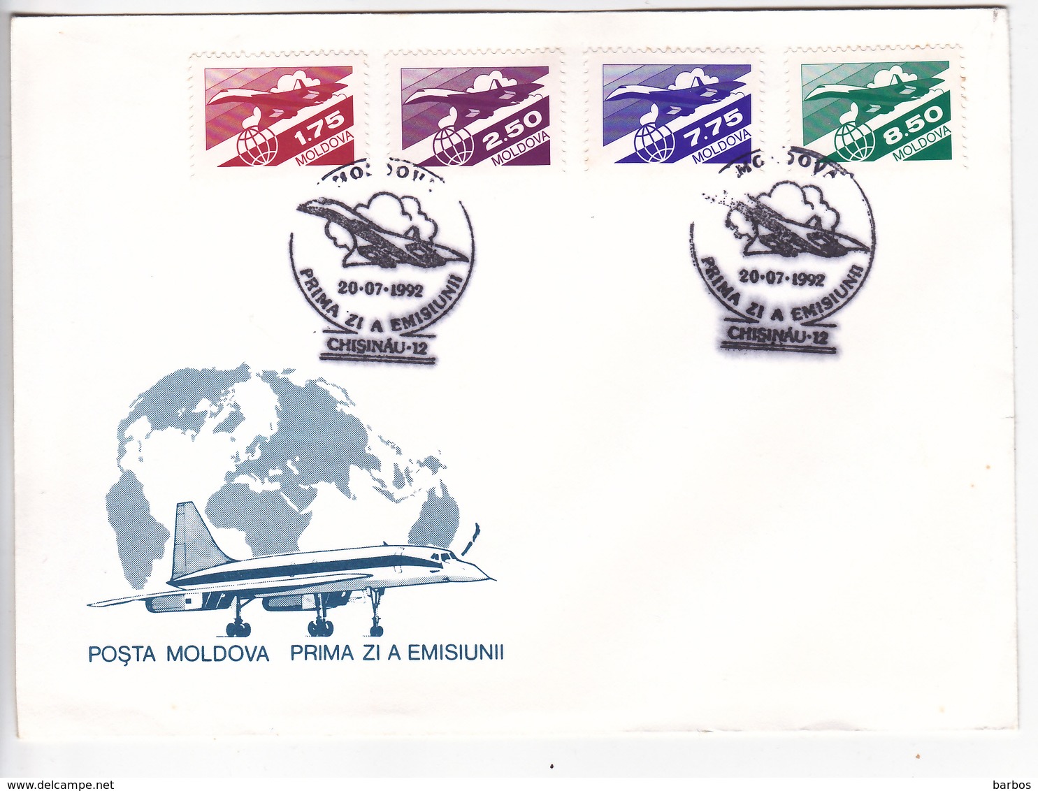 MOLDOVA  MOLDAVIE  MOLDAWIEN  MOLDAU , 1992 ,  Air Mail , First Issue , FDC. - Moldova