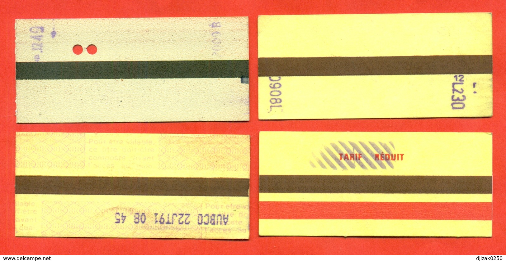 France 1991-92. City Paris. Lot Of 4 Tickets. - Europe