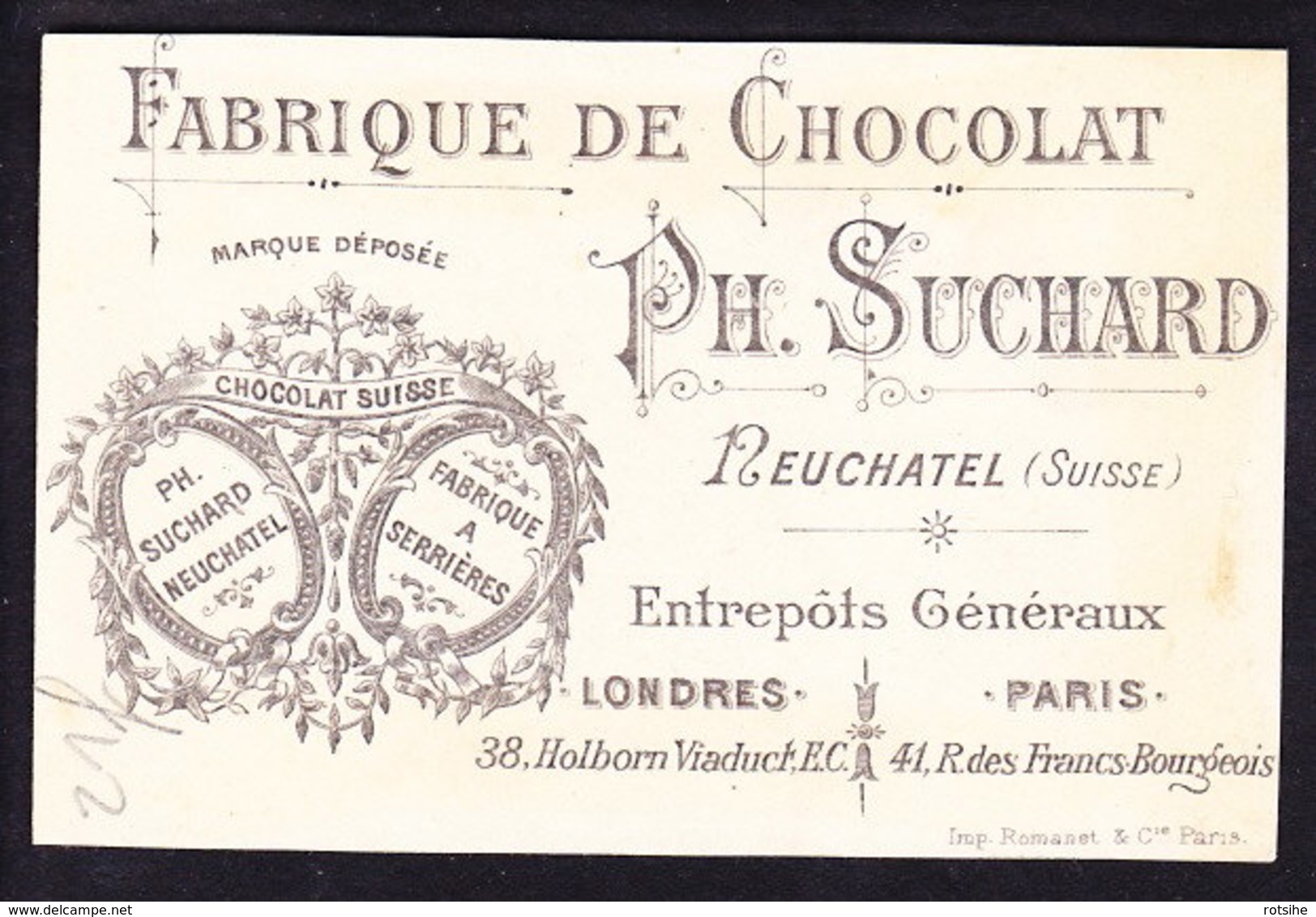 CHROMO Chocolat SUCHARD   +/- 1891    Serie 21        Imp. Romanet    Trade Card - Suchard