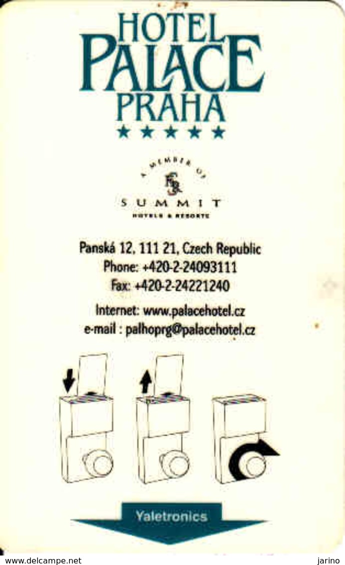Czech Republic, Hotel Magnetic Keycard, Hotel Palace Praha - Cartes D'hotel