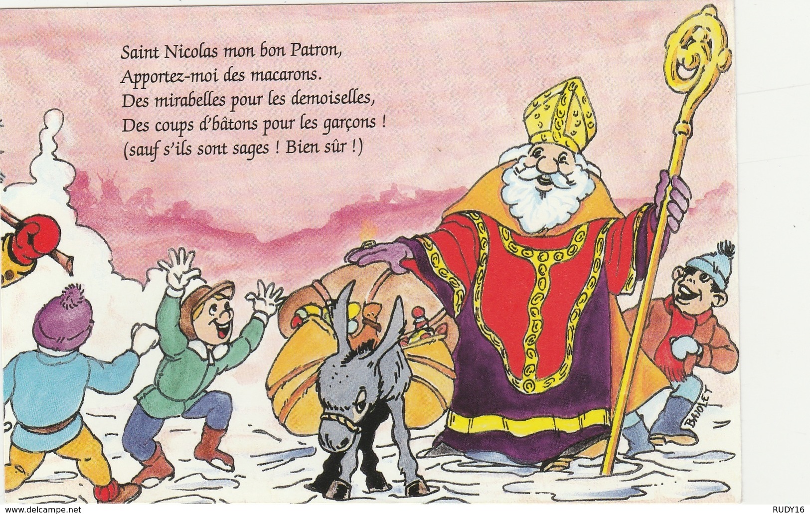 BAJOLET Philippe  - * SAINT NICOLAS Mon Bon Patron - Apportez Moi Des Macarons *  -  Editeur J.M.CUNY De Nancy - Autres & Non Classés