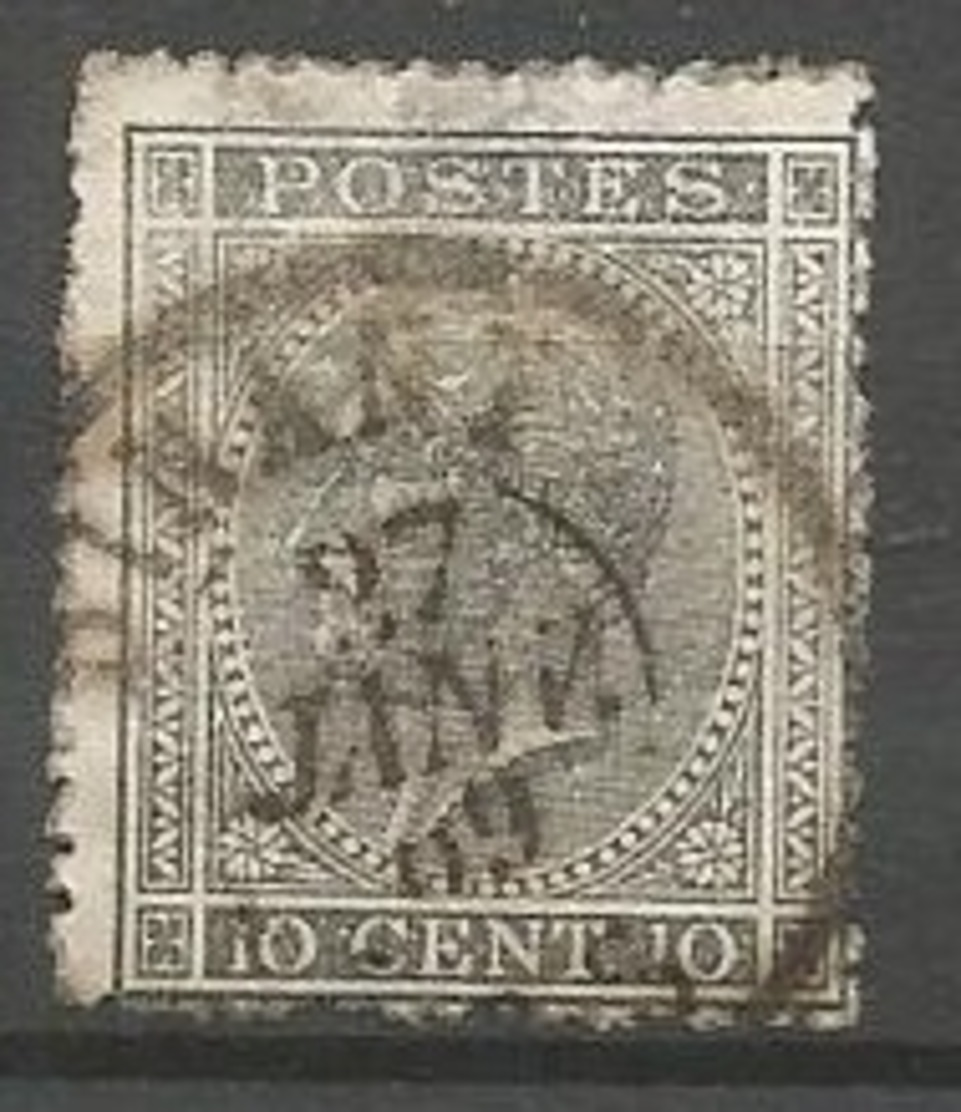 Belgium - 1866 - Profiel Naar Links - 10C. Grijs - Dinant - 1865-1866 Profil Gauche